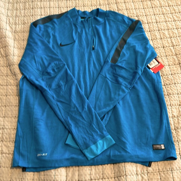 Nike football dri-fit 1/4 zip NWT Turquise/blue XXL - Picture 1 of 6